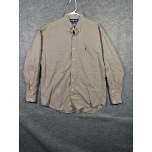 Ralph Lauren Blake‎ Brown Gingham Checkered Long Sleeve Button Down Shirt L